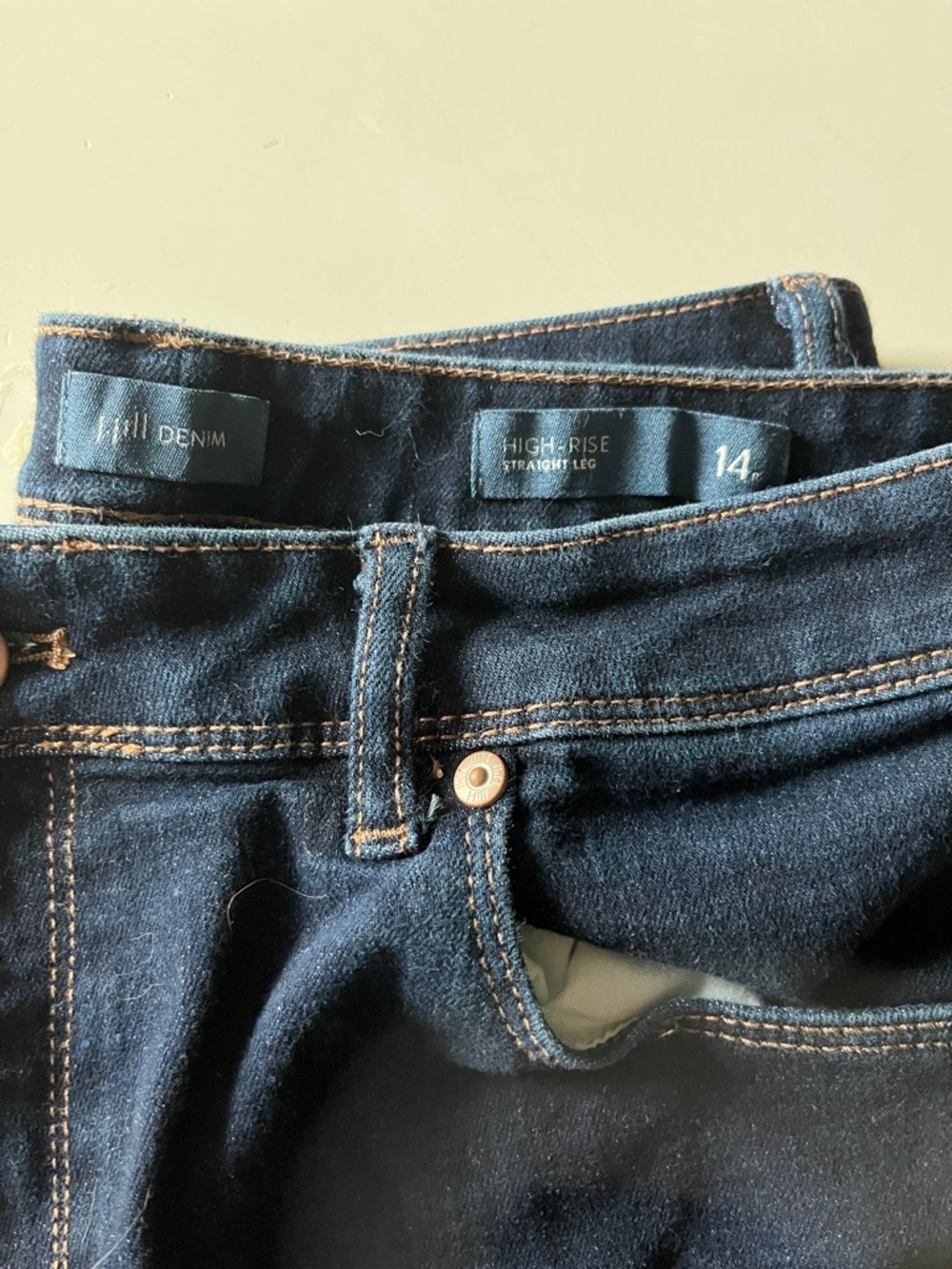 J. Jill High Rise Straight Leg Jeans in Dark Indigo